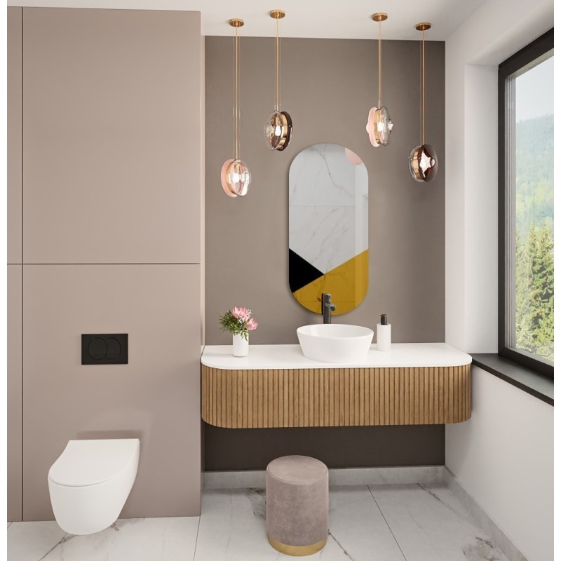 Oglindă decorativă ovală exclusivistă în negru și auriu - ROYAL