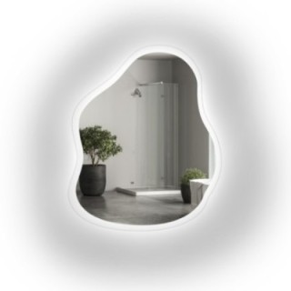 Oglindă cu formă organică pe sticlă float cu iluminare - STONE GLASS LED