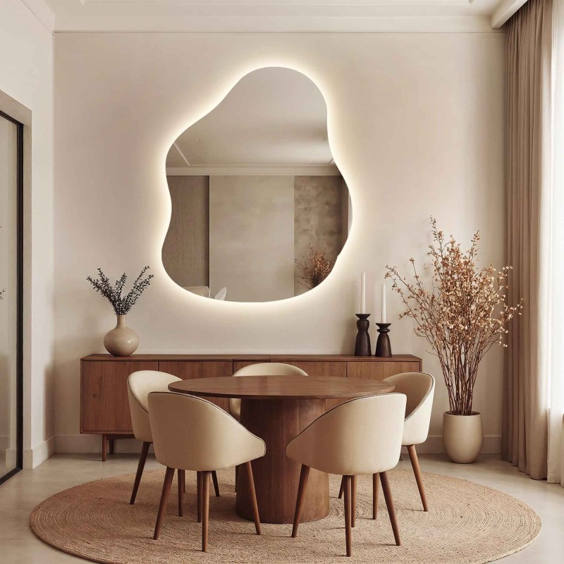 Oglindă de formă organică cu iluminare - STONE LED