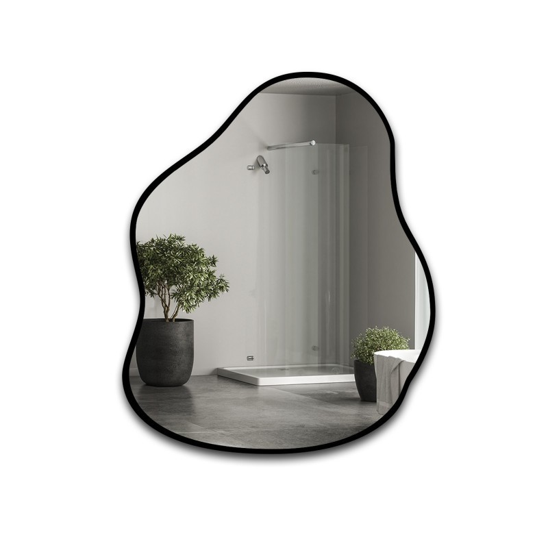 Oglindă în formă organică într-o ramă - STONE ÎN CADRU