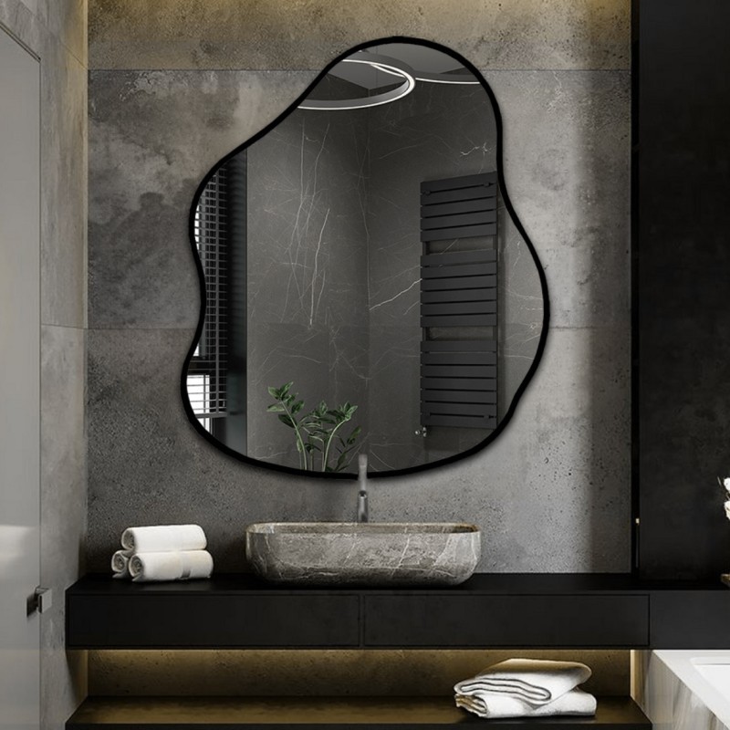 Oglindă în formă organică într-o ramă - STONE ÎN CADRU