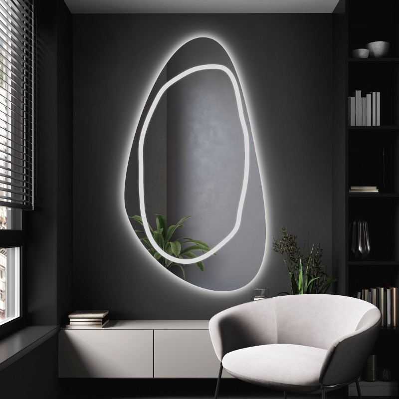 Oglindă de formă neregulată cu iluminare - SYDERYT LED III