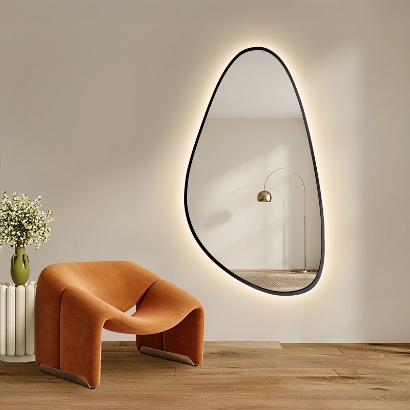 Oglindă de formă neregulată în ramă cu iluminare - SYDERYT ÎN CADRU LED