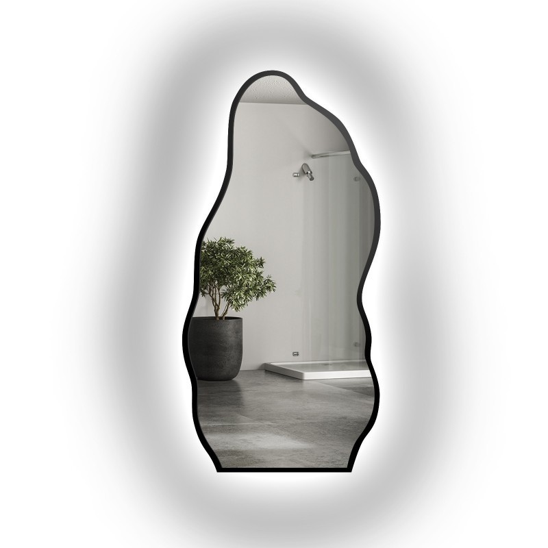 Oglindă în formă organică într-o ramă cu iluminare - AURO ÎN CADRU LED 2