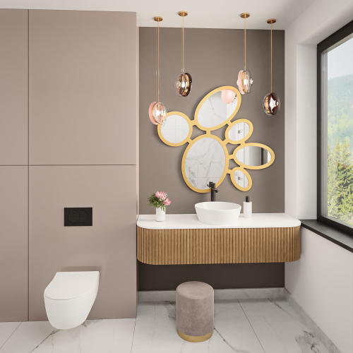 Oglindă decorativă peste console în ramă de mdf - LENA - culoarea ramei la alegere