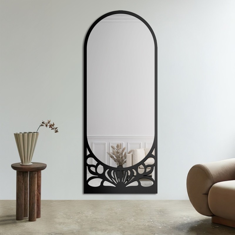 Oglindă semi-ovală cu decor MDF ajurat – VERONELLE ARDELLA 80x200