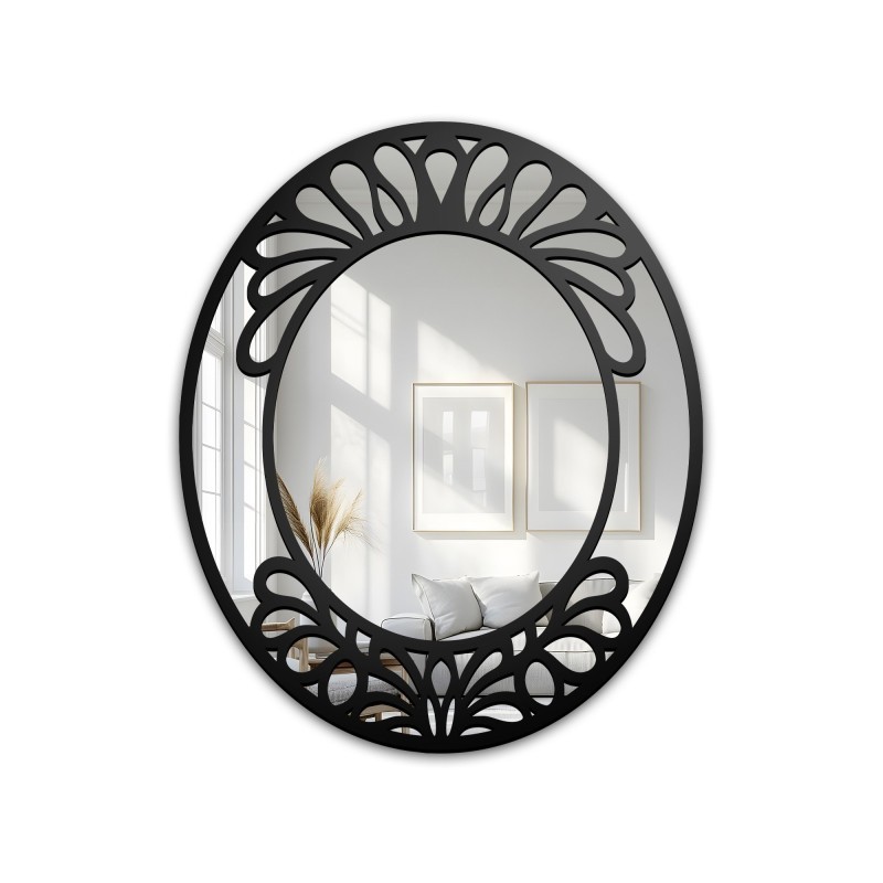 Oglindă ovală cu decor MDF ajurat – VERONELLE BELIRE 125x150