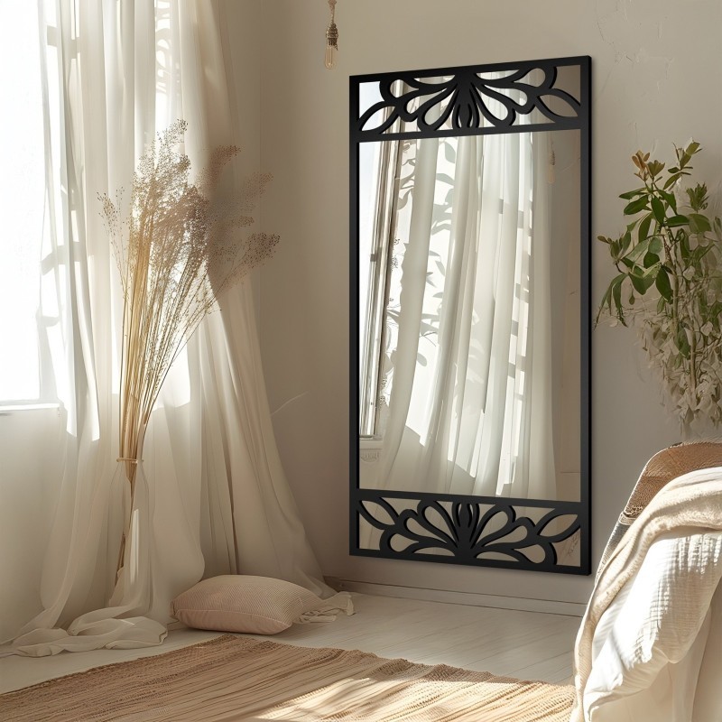 Oglindă dreptunghiulară cu decor MDF ajurat – VERONELLE SERENEO 100x200