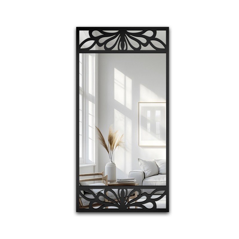Oglindă dreptunghiulară cu decor MDF ajurat – VERONELLE SERENEO 100x200