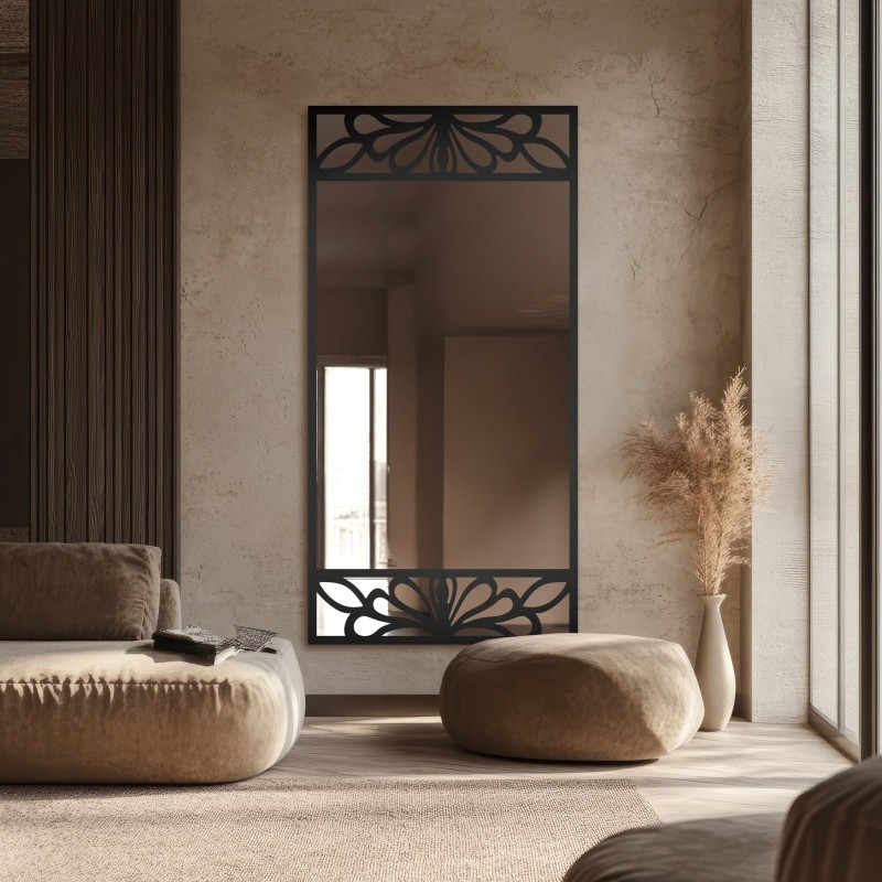 Oglindă dreptunghiulară cu decor MDF ajurat – VERONELLE SERENEO 100x200