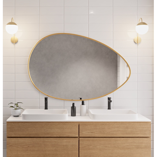 Oglindă organică cu ramă aurie din MDF SLIM- ZOE - culoarea ramei la alegere