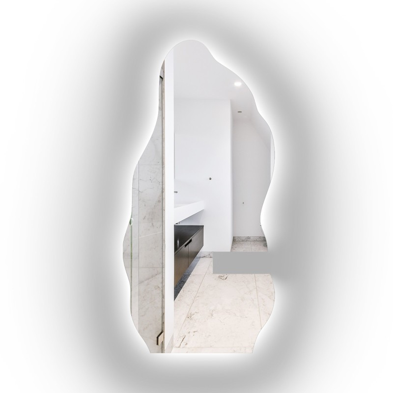 Oglindă de formă neregulată cu decupaj pentru dulap cu iluminare - AURO 2 LED