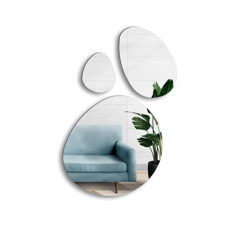 Set de trei oglinzi decorative cu o formă organică - OPALIT