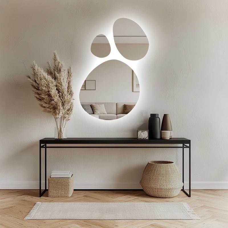 Set de trei oglinzi organice cu iluminare - OPALIT LED