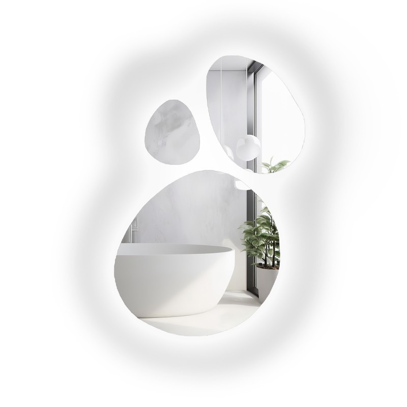 Set de trei oglinzi organice cu iluminare - OPALIT LED