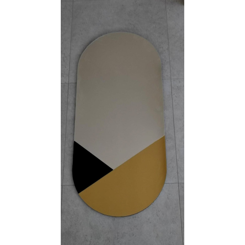 Oglindă decorativă ovală exclusivistă în negru și auriu - ROYAL