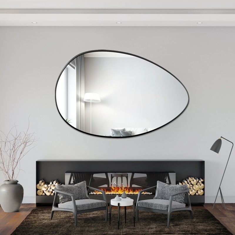 Oglindă organică cu ramă aurie din MDF SLIM- ZOE - culoarea ramei la alegere