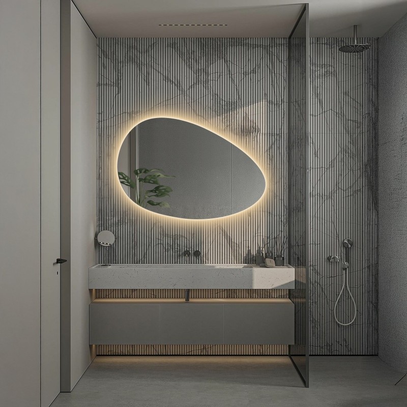 Oglindă organică lustruită cu iluminare - ZYTA LED