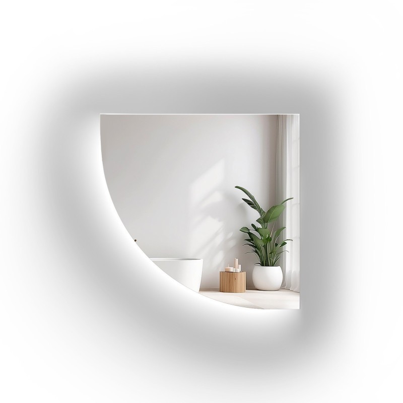 Oglindă de baie sfert de cerc cu iluminare - SFERT LED