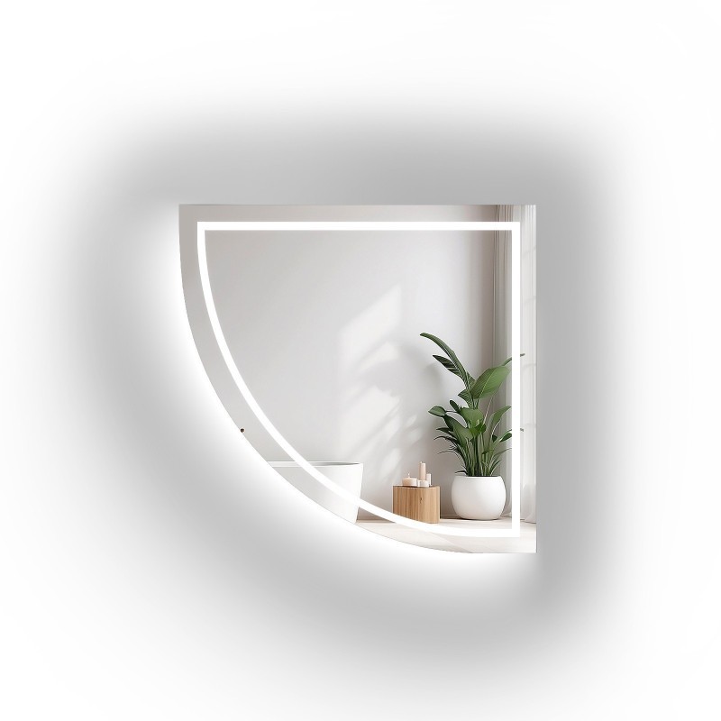 Oglindă de baie sfert de cerc cu iluminare - SFERT LED II