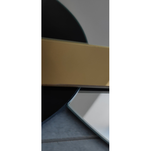 Set de oglinzi decorative panou auriu și lacobel negru - GOLD MOON