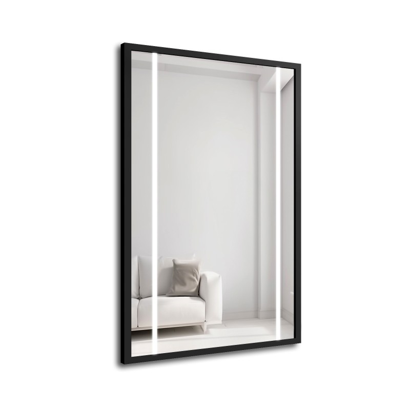 Oglindă cu ramă neagră cu iluminare - 1503 LED II - culoare la alegere a ramei