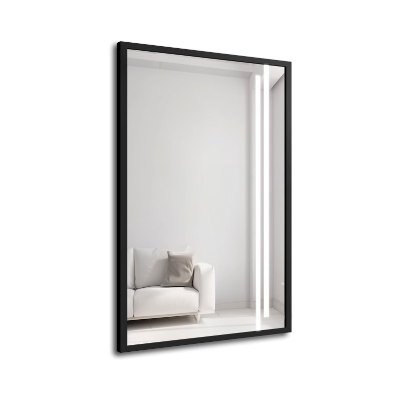 Oglindă în ramă neagră cu iluminare - 1503 LED III - culoare la alegere a ramei
