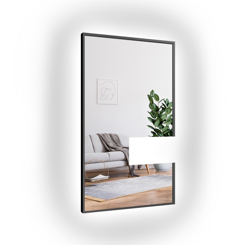 Oglindă modernă cu ramă și decupaj pentru dulap cu iluminare cu LED 1503