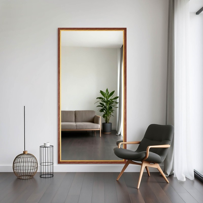 Oglindă în ramă decorativă delicată din lemn - 2801 - culoarea ramei la alegere