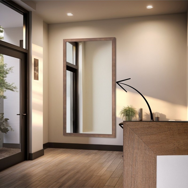 Oglindă cu ramă din lemn maro – 4505001