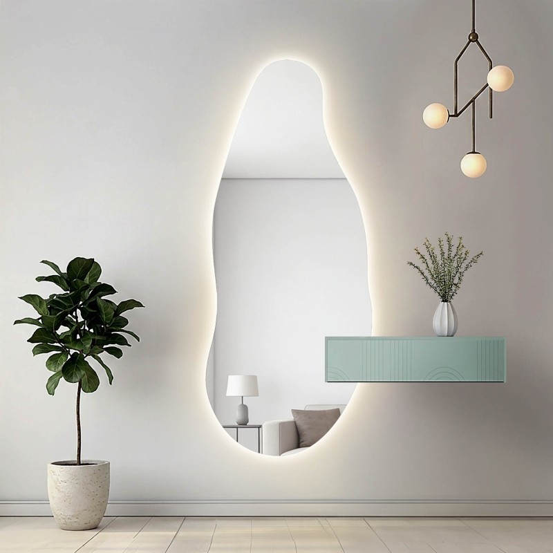 Oglindă de formă neregulată cu decupaj pentru dulap cu iluminare - BARYT LED
