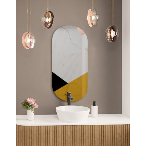Oglindă decorativă ovală exclusivistă în negru și auriu - ROYAL