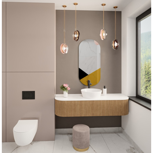 Oglindă decorativă ovală exclusivistă în negru și auriu - ROYAL