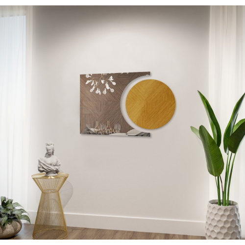 Set de oglinzi de baie cerc și panou decorativ cometă -KOSMIK II