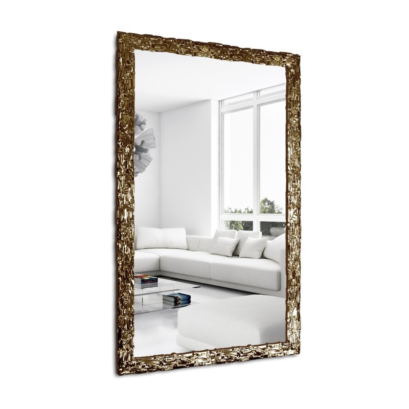 Oglindă de perete de lux cu ramă aurie bogat decorată - 9003001