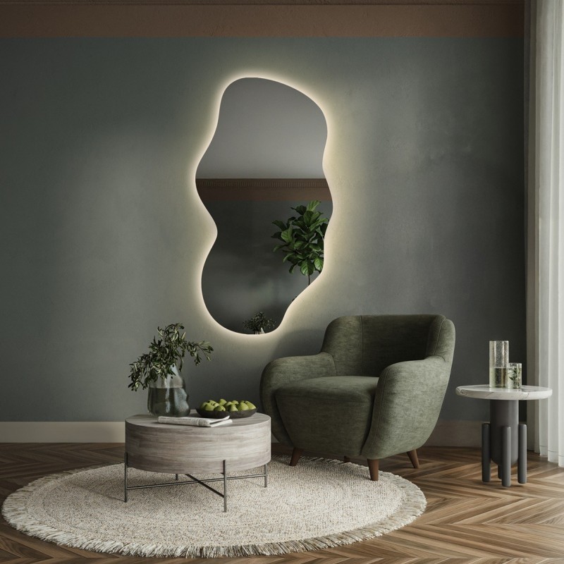 Oglindă cu formă organică și iluminare interioară - VERALUCE LED