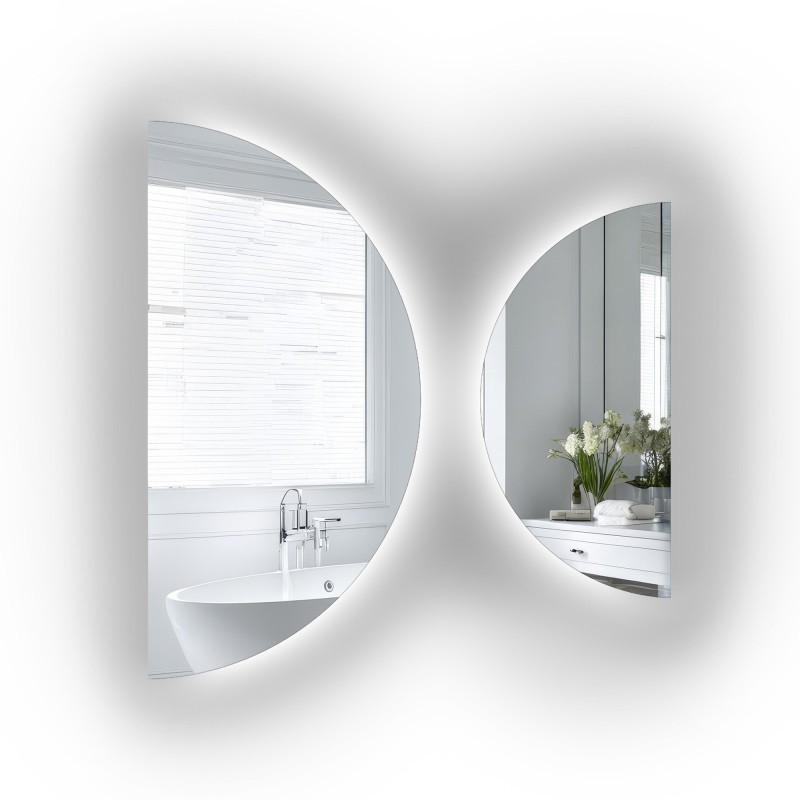Set de oglinzi semicirculare cu iluminare - ORBITAL LED