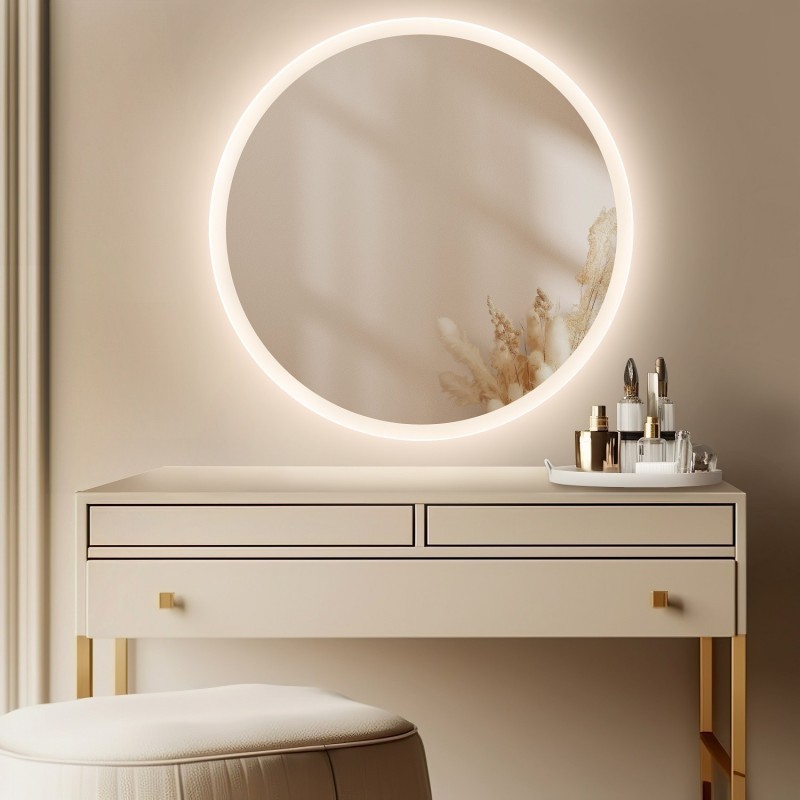 Oglindă de baie rotundă cu iluminare CAPELLA LED