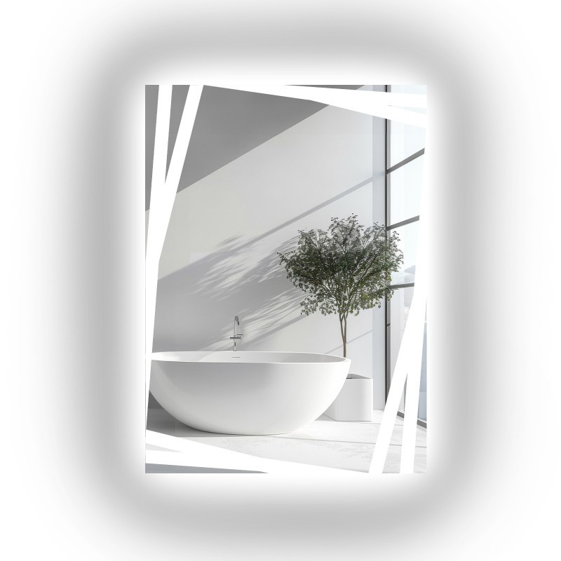 Oglindă rectangulară cu iluminare decorativă sablată – CARDS LED