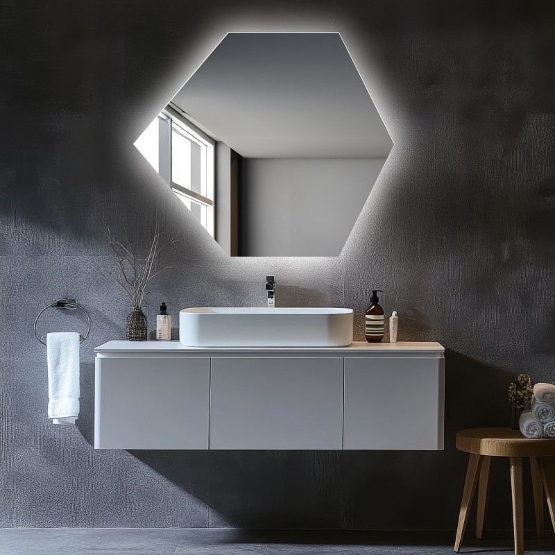 Oglindă de formă geometrică cu iluminare – GEOME LED
