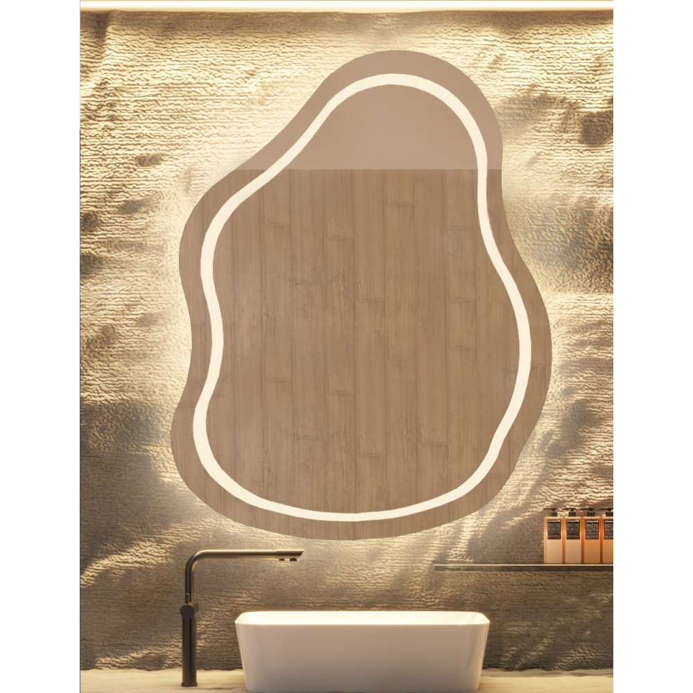 Oglindă de baie cu formă neregulată - STONE LED II