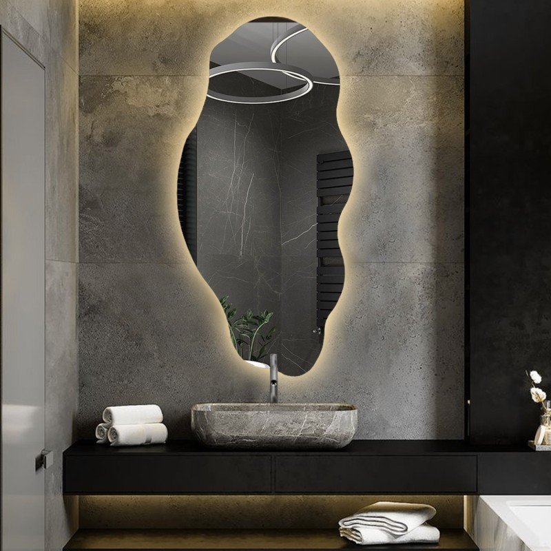 Oglindă decorativă cu formă organică și iluminare - LOLIT LED
