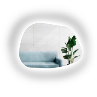 Oglindă de formă organică cu iluminare - BAZALT LED