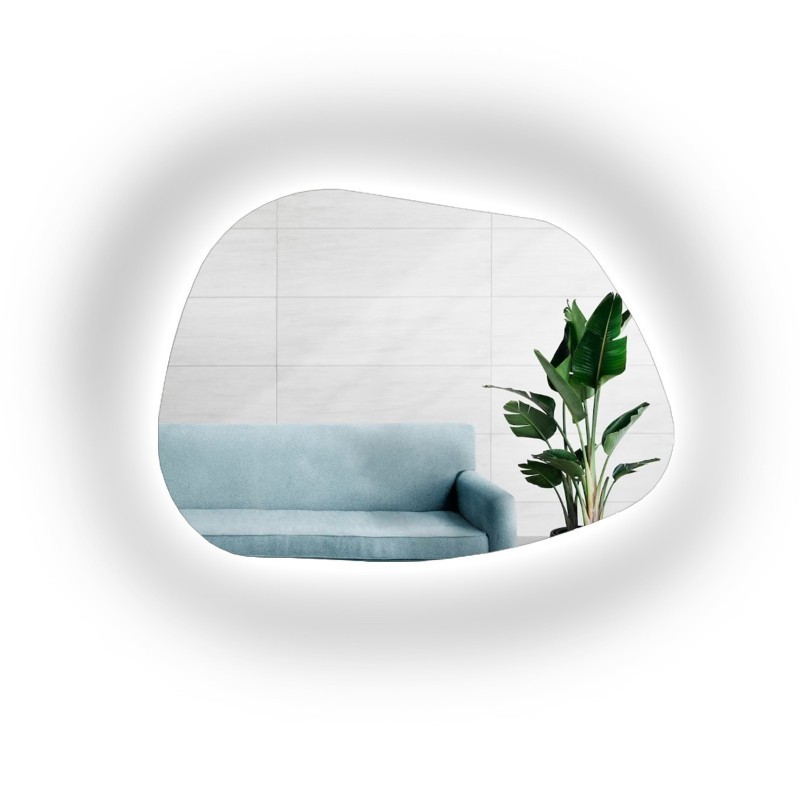 Oglindă de formă organică cu iluminare - BAZALT LED