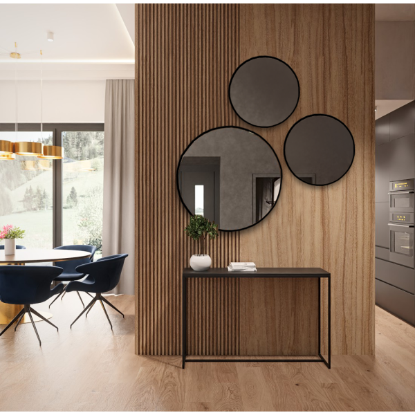 Set de trei oglinzi rotunde cu ramă subțire din mdf - FITRI II