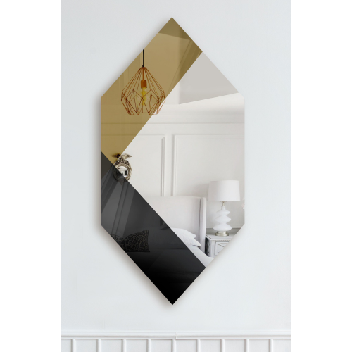 Oglindă decorativă exclusivistă în negru și auriu - MADAM