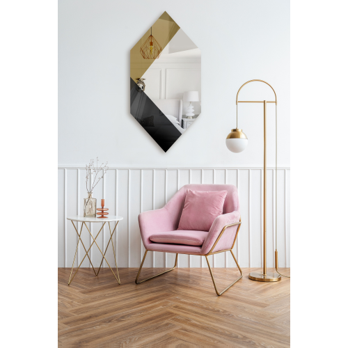 Oglindă decorativă exclusivistă în negru și auriu - MADAM