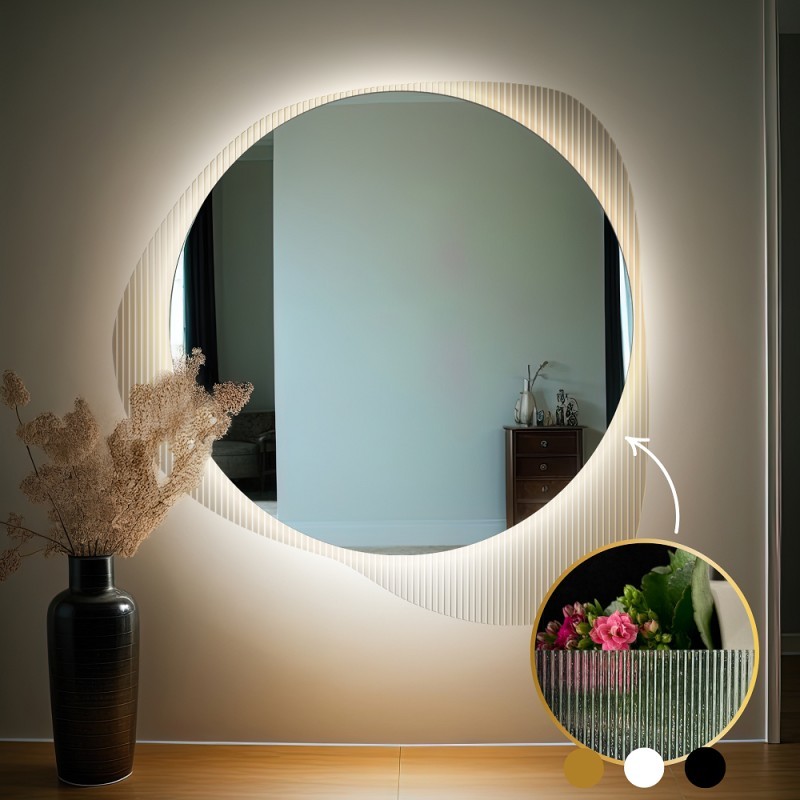 Oglindă pe sticlă ornamentală Estriado cu iluminare - LUXORA ELEGRA LED