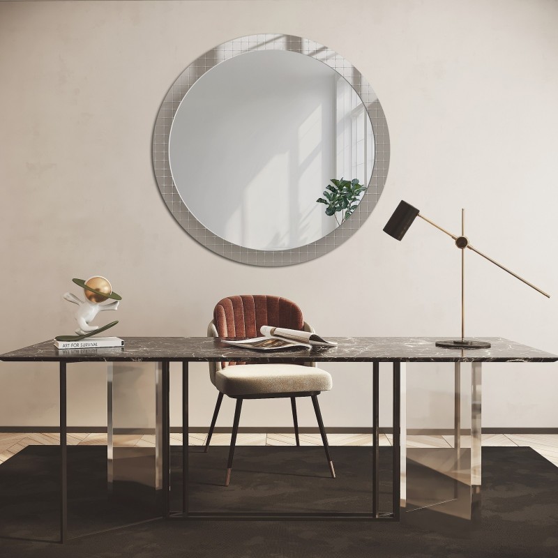 Oglindă decorativă rotundă pe sticlă ornamentală Master Flex - LUXORA FROSTED