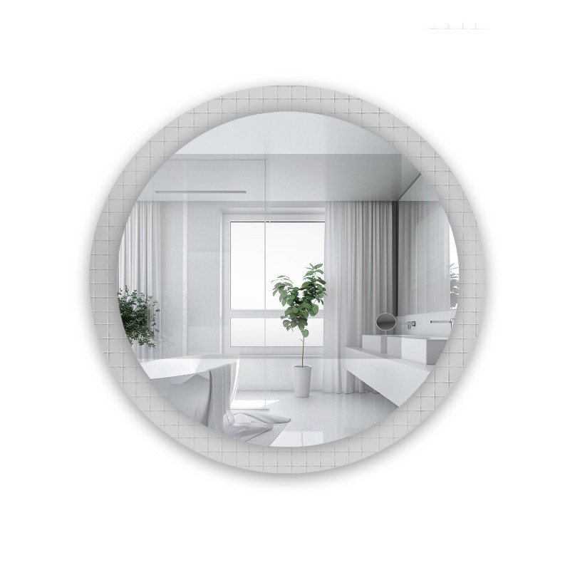 Oglindă decorativă rotundă pe sticlă ornamentală Master Flex - LUXORA FROSTED